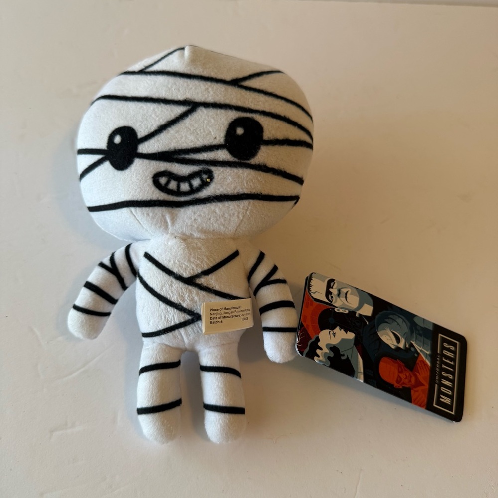 Mummy Character Plush Toy - White and Black Kids Stuffed Animal